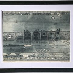 John Lochtefeld Limited Edition Nantucket Etching “Nocturne Old North Wharf”
