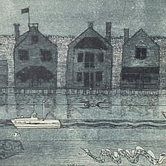 John Lochtefeld Limited Edition Nantucket Etching “Nocturne Old North Wharf”