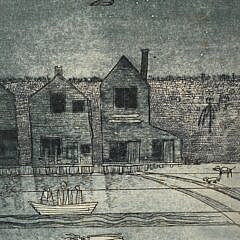John Lochtefeld Limited Edition Nantucket Etching “Nocturne Old North Wharf”