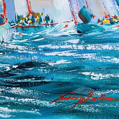 Kerry Hallam Oil on Canvas “Race Week”