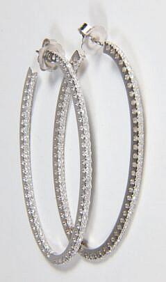 Pair of Diamond Hoop Earrings