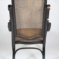Antique Bentwood and Caned Armchair and Foot Stool