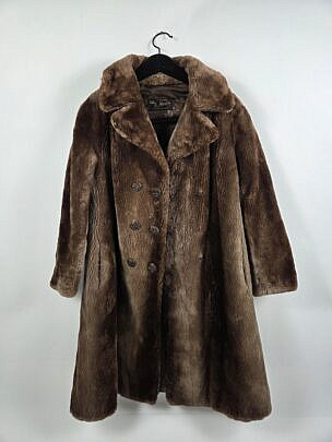Fourrures E. Morin Vintage Fur Coat, Louisville Quebec, Canada, probably sheared beaver