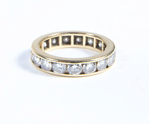 Yellow Gold and Diamond Wedding Band Ring